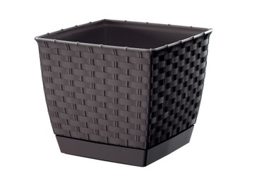 Doniczka + Podstawka 21 x h19cm RATTANOWA Osłonka