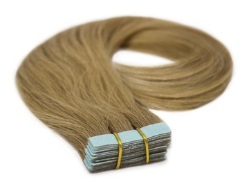 WŁOSY METODA KANAPKOWA TAPE ON 45 CM KANAPKI 2 TAŚMY jasny blond 22