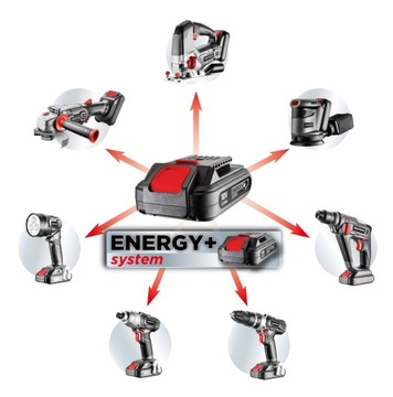 ГРАФИТОВАЯ АККУМУЛЯТОРНАЯ БАТАРЕЯ ENERGY+ ЛИТИЙ-ИОННАЯ АККУМУЛЯТОРНАЯ БАТАРЕЯ 18 В ЕМКОСТЬЮ 2,0 Ач 58G001