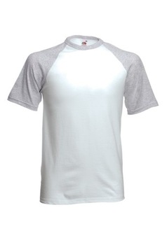KOSZULKA T-SHIRT BASEBALL White/Heather Grey XL