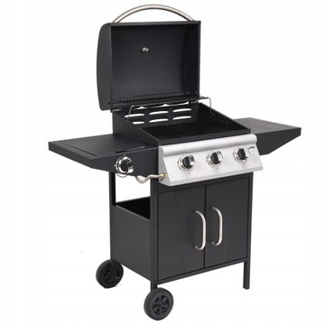 GRILL GAZOWY OGRODOWY 3+1 LUND 12,8 KW PALNIK BOCZNY PORCELANOWY RUSZT