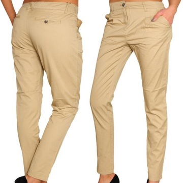 Spodnie VERO MODA Tailor Chino 32 CAMEL WIOSNA BEŻ