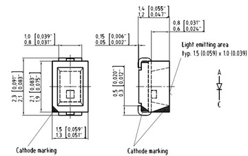 Фотодиод светодиод SMD 0805 оранжевый LOM676-R2 OSRAM ___ [5шт]