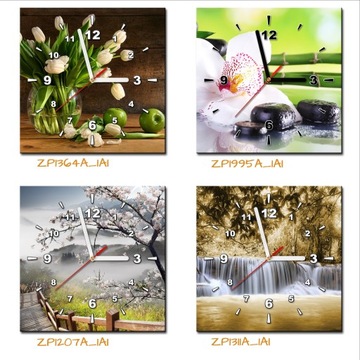 Картина с часами Лайм 30х30 для кухни Фруктовые часы