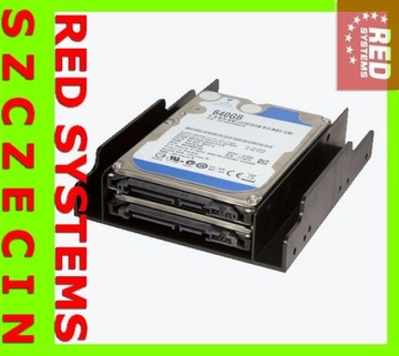Szyny Ramka Sanki dwa 2x HDD SSD 2.5 cala do 3.5 2