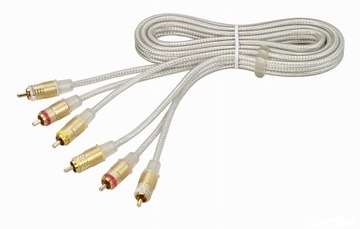 Kabel A/V 3x Cinch RCA M/M Gold Ekran Transparent 3m. THOMSON