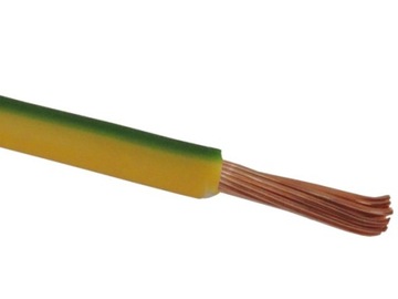 PRZEWÓD KABEL LGY H05V-K 0,5mm2 ŻÓŁTOZIELONY 100mb