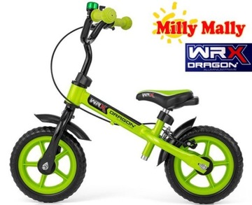 Беговел 10 дюймов АЛЮМИНИЙ Milly Mally DRAGON WRX GREEN с тормозом