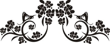 Naklejka na ścianę motyle kwiaty dekor Ornament 29