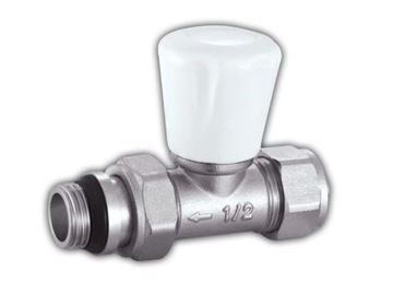 Zawór grzejnikowy 1/2 Prosty + Złączka Pex 16mm q9