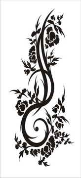 Naklejka na ścianę motyle kwiaty dekor Ornament 67