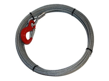 lina stalowa z hakiem HS - 6mm x 10m 2,60t 6x19