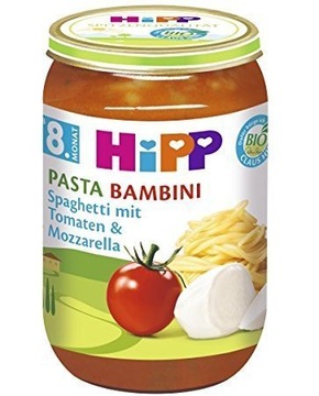 HIPP BIO SPAGHETTI POMIDORY MOZZARELLA 8m 220