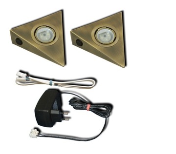 Zestaw 2 Lamp Lampek Trójkąt z wył. LED G4 1.5W