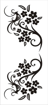 Naklejka na ścianę motyl kwiaty dekor Ornament 165