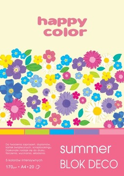 Blok dekoracyjny A4 HAPPY COLOR 170g SUMMER