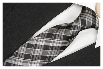 Модный мужской галстук в клетку, СЕРЫЙ ГРАФИТ rc263