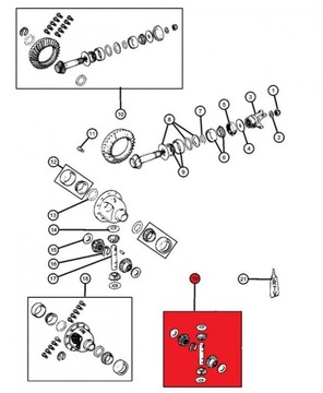 SADA SATELITŮ DIFERENCIÁL JEEP GRAND CHEROKEE ZJ WJ 1993-2004 BEZ UZAMČENÍ