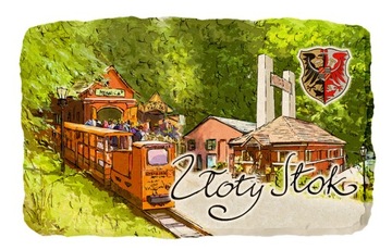 Magnes na lodówkę kamień pamiątka ZŁOTY STOK 397