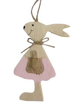 ZAJĄCZEK DREWNIANY DEKORACJA ŚWIĄTECZNA 15cm