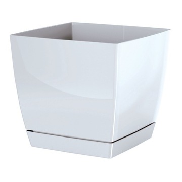 Doniczka w POŁYSKU z podstawką 13,5x h12cm Osłonka