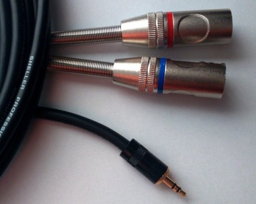 SHELLER stereo mini Jack 3.5S/ 2x XLR męski 0.5m