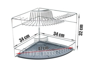 ДВУХУРОВНЕВАЯ УГЛОВАЯ СУШИЛКА ДЛЯ СУШКИ ПОСУДЫ
