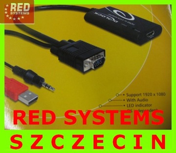 Адаптер разблокировки HDMI - VGA Audio Konwenter Щецин