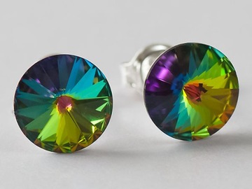 Серьги от SWAROVSKI RIVOLI 6мм СЕРЕБРО 925 пробы