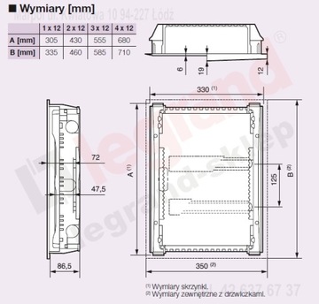 КОРПУС РАСПРЕДЕЛИТЕЛЬНОЙ КОРОБКИ P/T RWN 2x12 LEGRAND