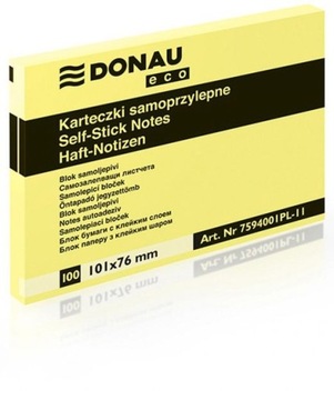 KARTECZKI SAMOPRZYLEPNE W BLOCZKU, NOTES 101x76mm x 100 KARTEK