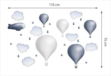 наклейка на стену BALLOONS с затененными каплями облаков