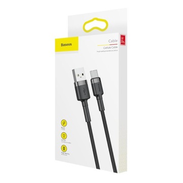 Кабель Baseus Cafule 50CM 3A QC3.0 USB Type C прочный