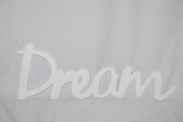 Napis DREAM Drewniany Biały MDF 47 x 16,5 cm