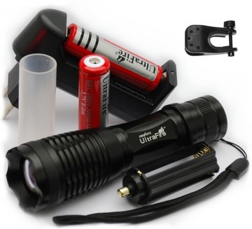 Latarka Ultrafire ZOOM CREE XML 2000lm+2 aku+akces