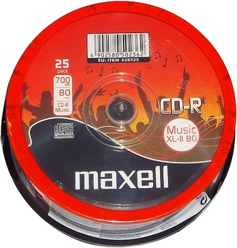 Płyty Maxell XL-II 80 Minut CD-R AUDIO cake 25szt