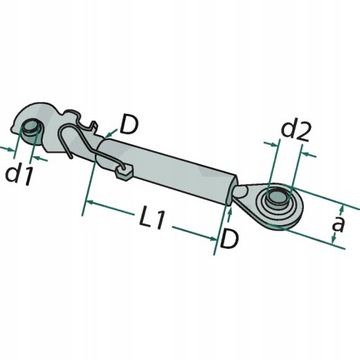 Łącznik górny John Deere z hakiem AL176465 AL15986