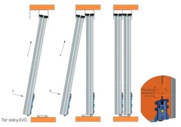 СИСТЕМА РАЗДВИЖНЫХ ДВЕРЕЙ GTV 2D/1,5M/ER АЛЮМИНИЕВАЯ