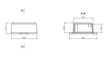 ПЛАСТИКОВЫЙ КОРПУС 66 X 49 X 28 Z68U ABS