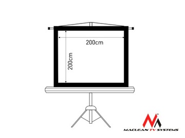 ПРОЕКЦИОННЫЙ ЭКРАН 200x200 ПОРТАТИВНЫЙ ПРОЕКТОР 112 ДЮЙМОВ 1:1 НА ШТАТИВЕ MC-680