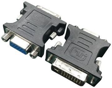 Adapter przejściówka DVI (m) - dSub VGA (ż) czarny