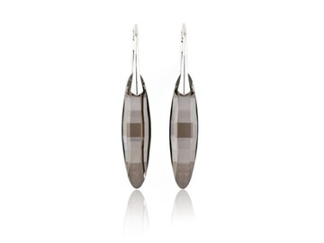 Kolczyki ENGELKE SWAROVSKI szare długie sopelki Ag
