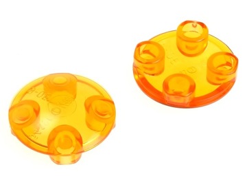 LEGO Płytka okrągła 2x2 2654 pomarańcz trans 2 szt