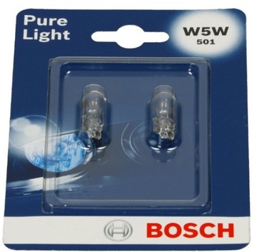 ŻARÓWKI W5W BOSCH 12V 5W PURE LIGHT Blister - 2 sz