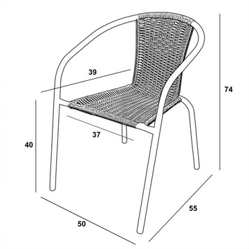 фото ориг. №15, Set balcony bistro black - stand 1 2 chairs