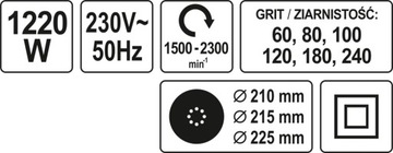 YATO YT-82340 ШЛИФОВКА ДЛЯ ШТУКАТУРКИ 225ММ