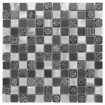 Мозаика DUNIN MOSAICS METALLIC ALLUMI GREY MIX 23