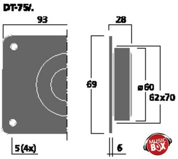 MONACOR DT-75/8 Твитер 50 Вт 8 Ом