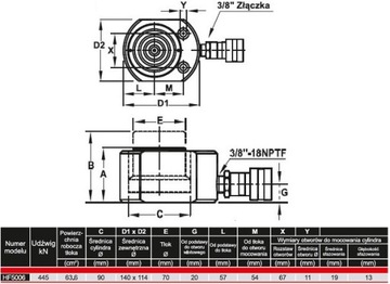 КОМПЛЕКТ ЦИЛИНДРА 50 ТОН, ПЛОСКИЙ ЦИЛИНДР + ШАЙБЫ