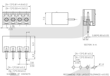 РАЗЪЕМ 6-контактный 3,81 мм 9,3 мм 8 А 300 В KLS